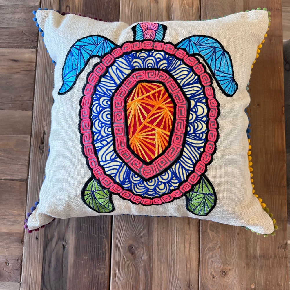 Bright & Colorful Turtle Pillow - Picture 3 of 5